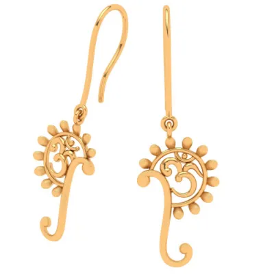 18k Om Motif Dangler Earrings From Online Exclusive