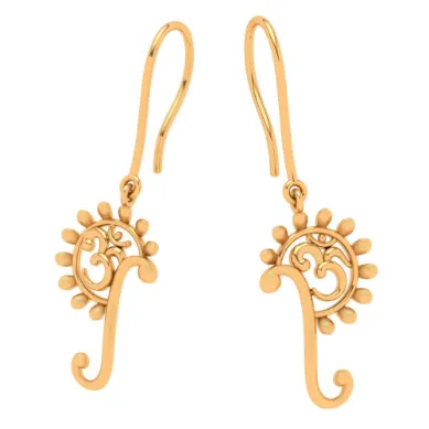 18k Om Motif Dangler Earrings From Online Exclusive