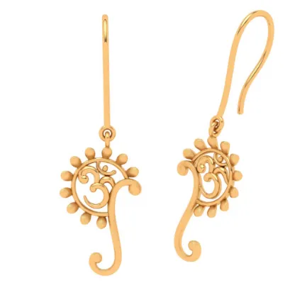 18k Om Motif Dangler Earrings From Online Exclusive