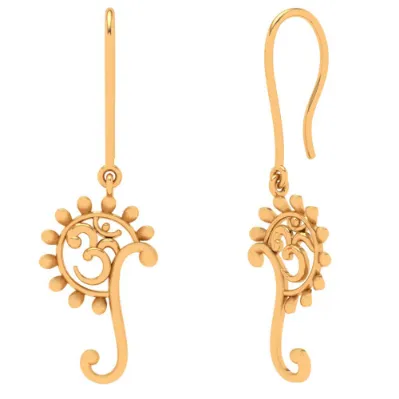 18k Om Motif Dangler Earrings From Online Exclusive
