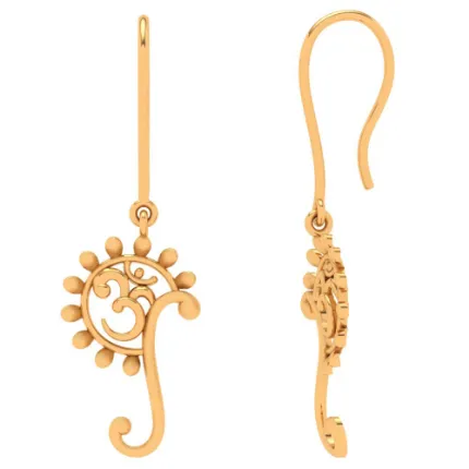 18k Om Motif Dangler Earrings From Online Exclusive