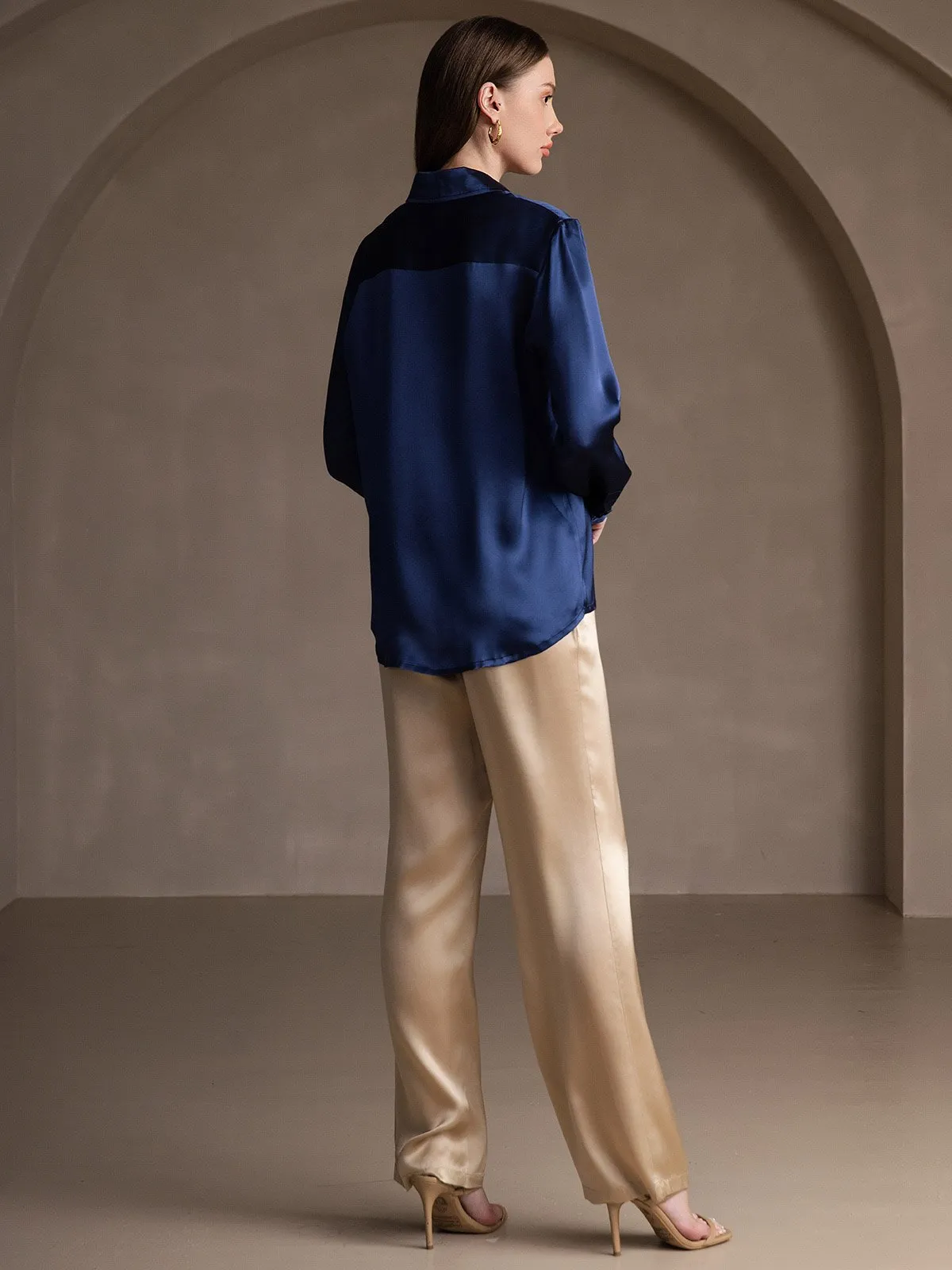 19 Momme Silk Fashionable Basic Shirt