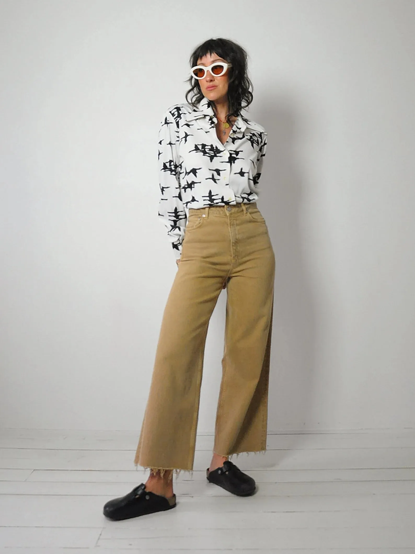 1970's Flying Crane Blouse