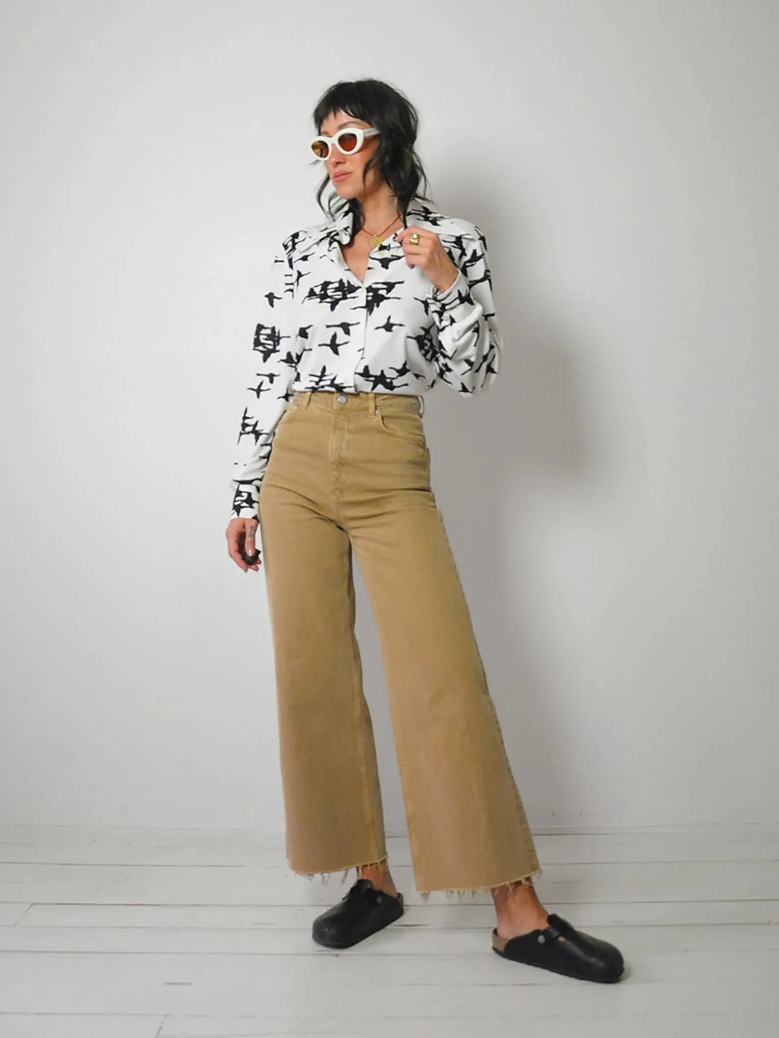 1970's Flying Crane Blouse