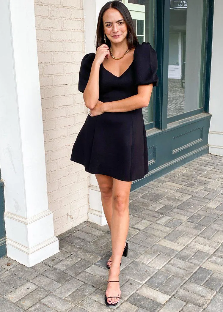 Alice Puff Sleeves Mini Dress-***FINAL SALE***