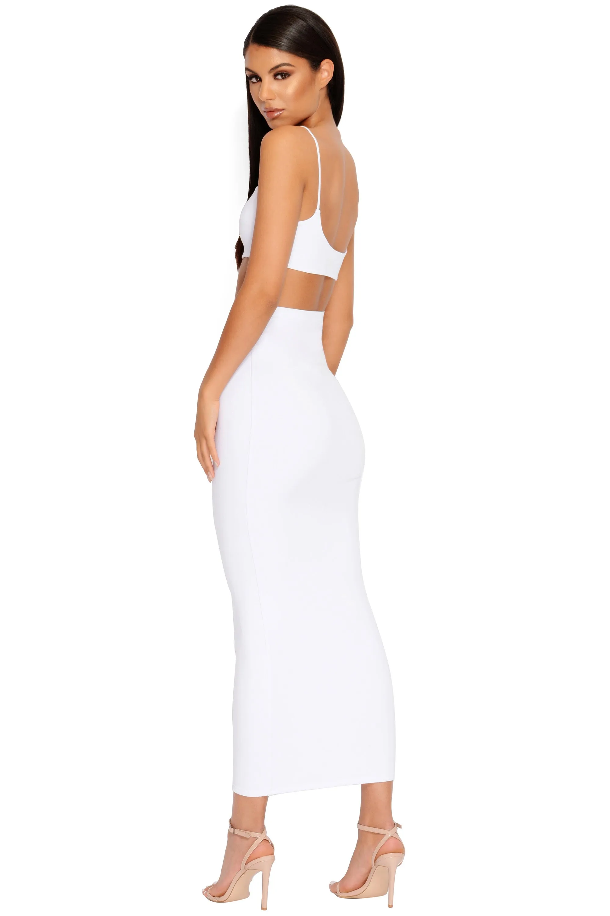 All Night Long Crop Top in White