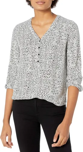 Amazon Essentials Women's 3/4 Sleeve Button Popover Shirt