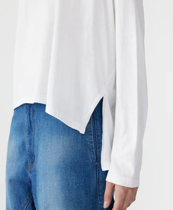 Bassike Boxy Heritage L/S T.Shirt - White