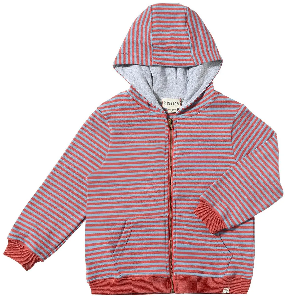 Blue/Rust Cozy Zipped Top