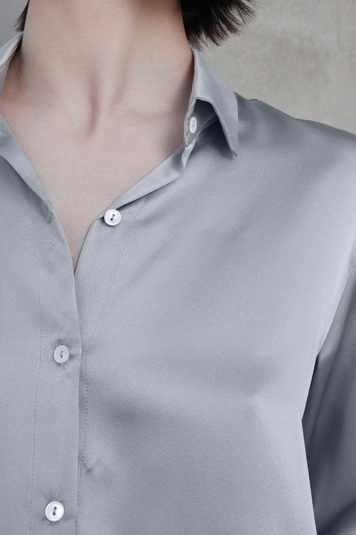 CALABASAS SILK CHARMEUSE BLOUSE