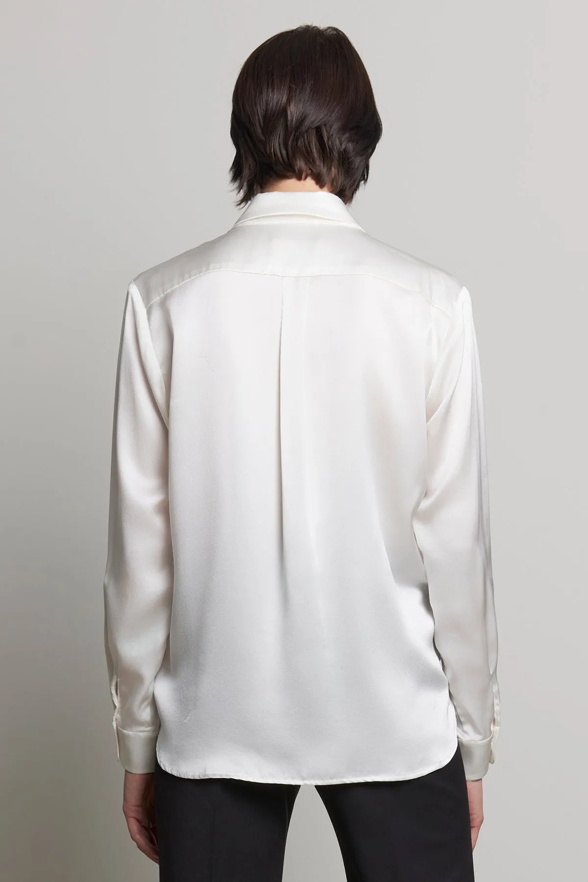 CALABASAS SILK CHARMEUSE BLOUSE