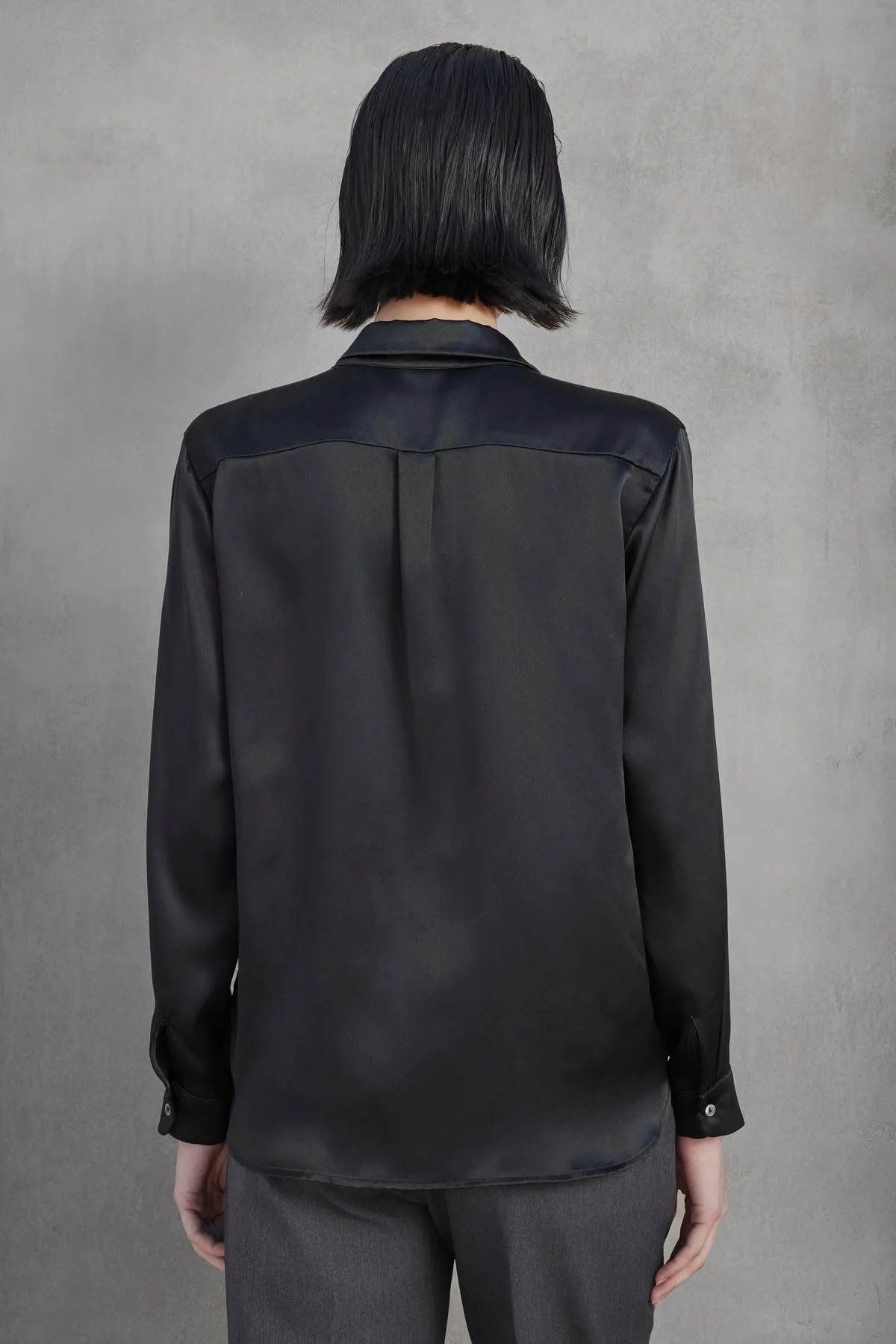 CALABASAS SILK CHARMEUSE BLOUSE