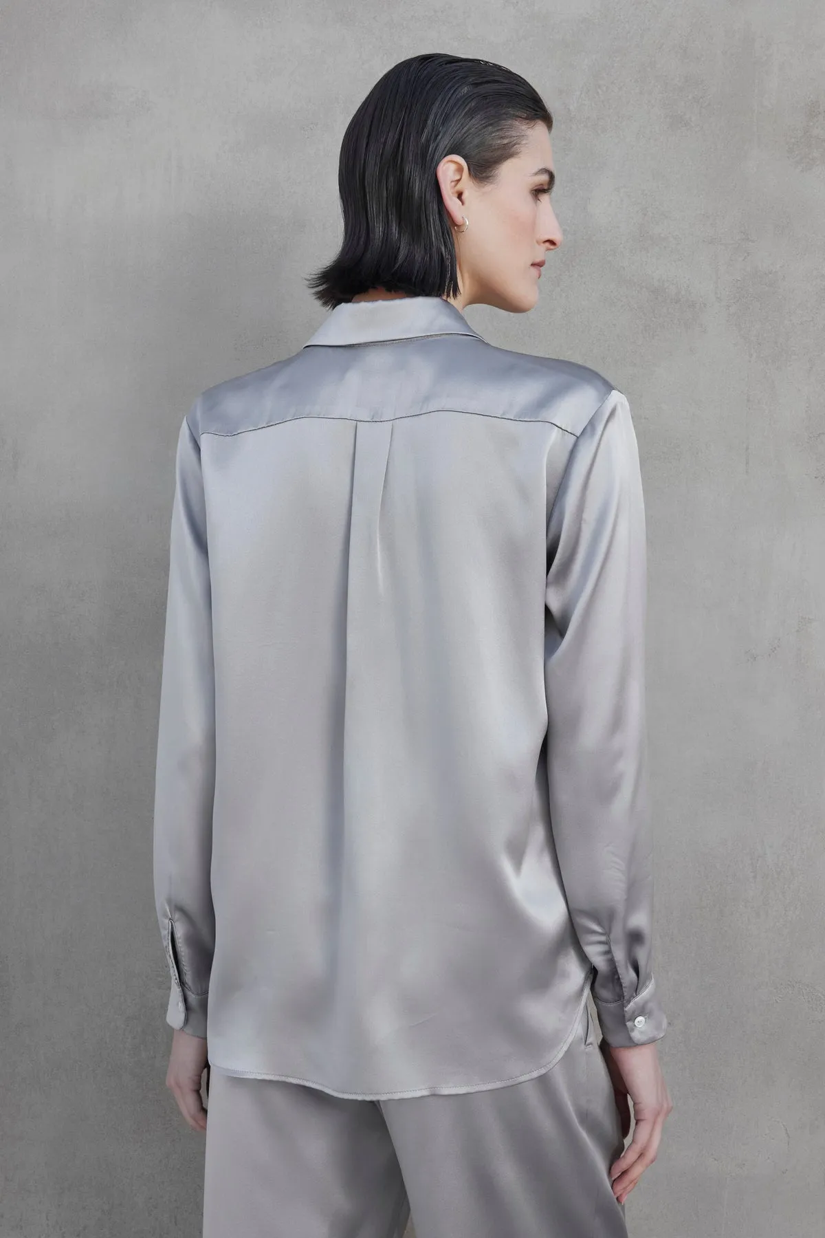 CALABASAS SILK CHARMEUSE BLOUSE