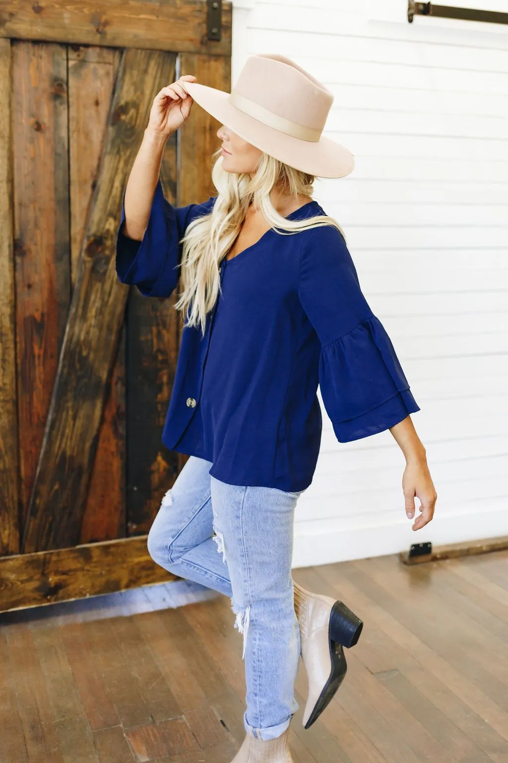 Carried Away Ruffle Detail Top