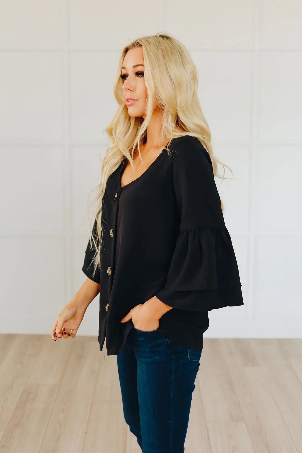 Carried Away Ruffle Detail Top
