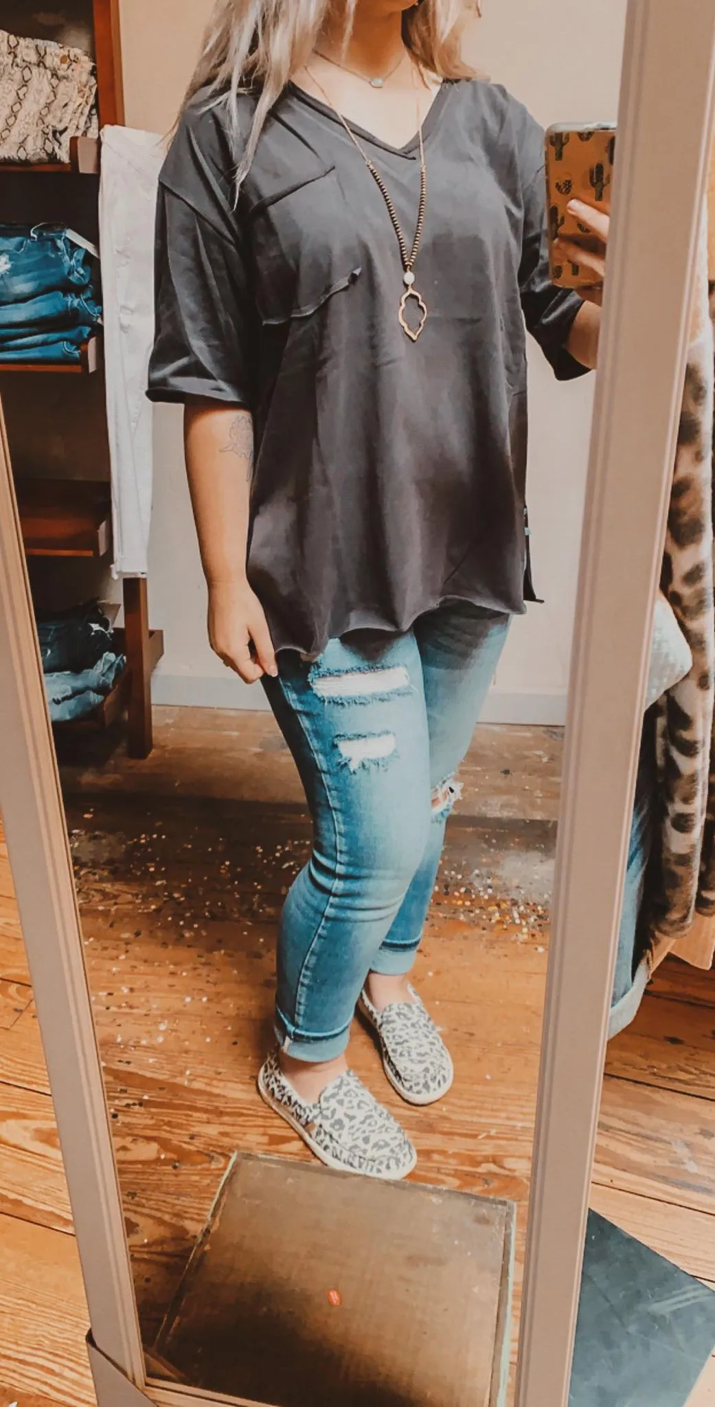 Charcoal Black Pocket Tee
