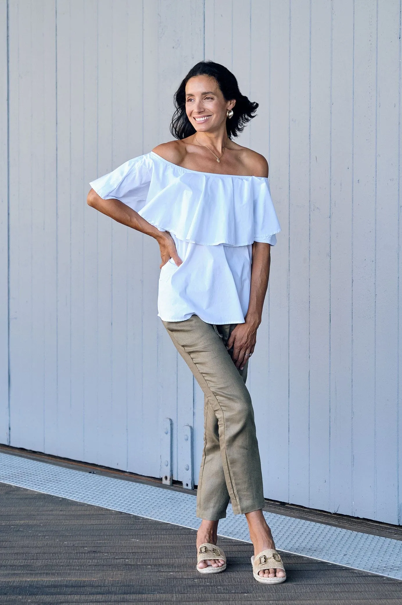 Eva Off Shoulder Top White