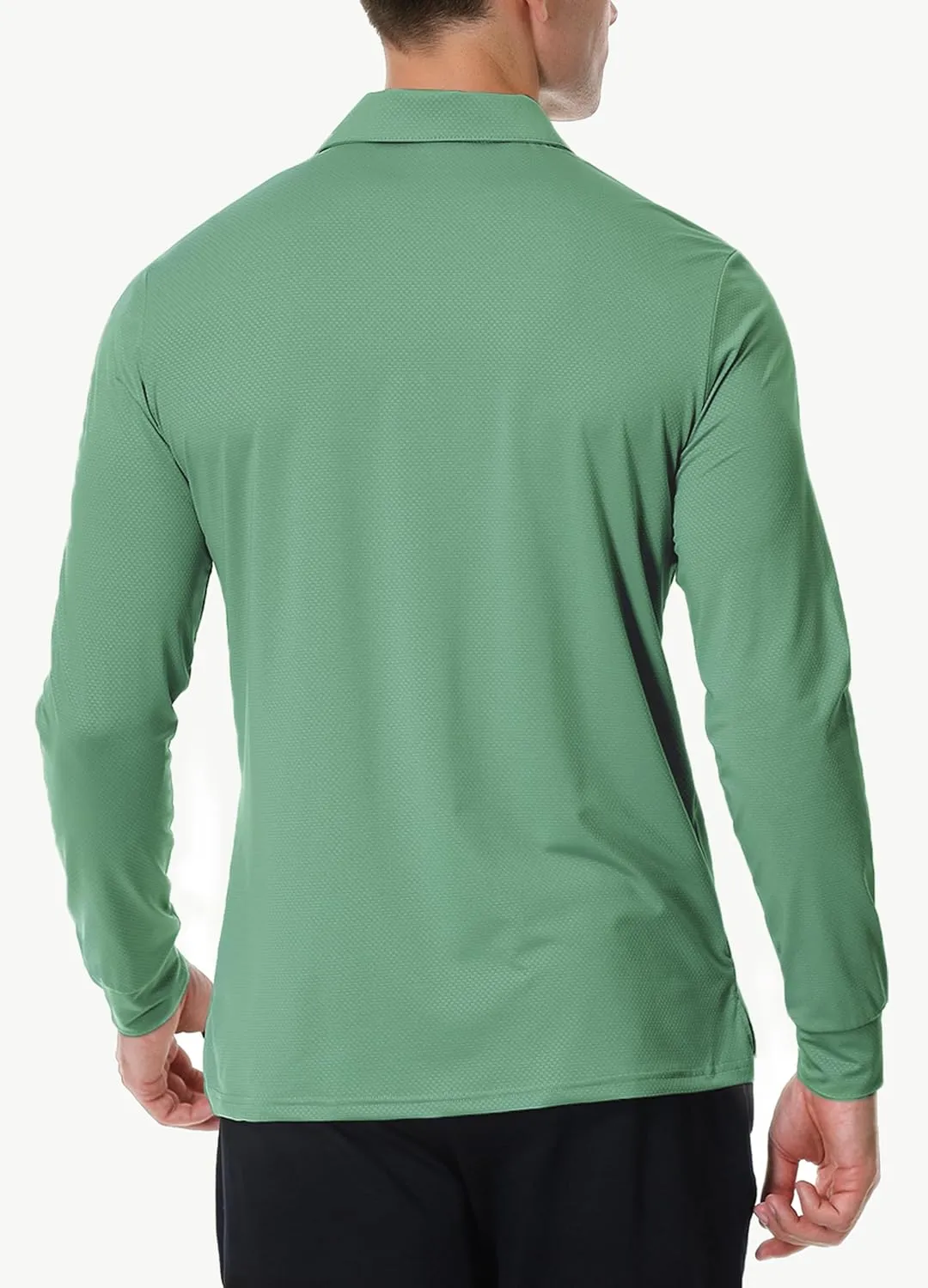 JWM Men's Long Sleeve Golf Polo Shirts - Athletic Casual Travel Performance Collar Shirts Lightweight Quick Dry UPF50