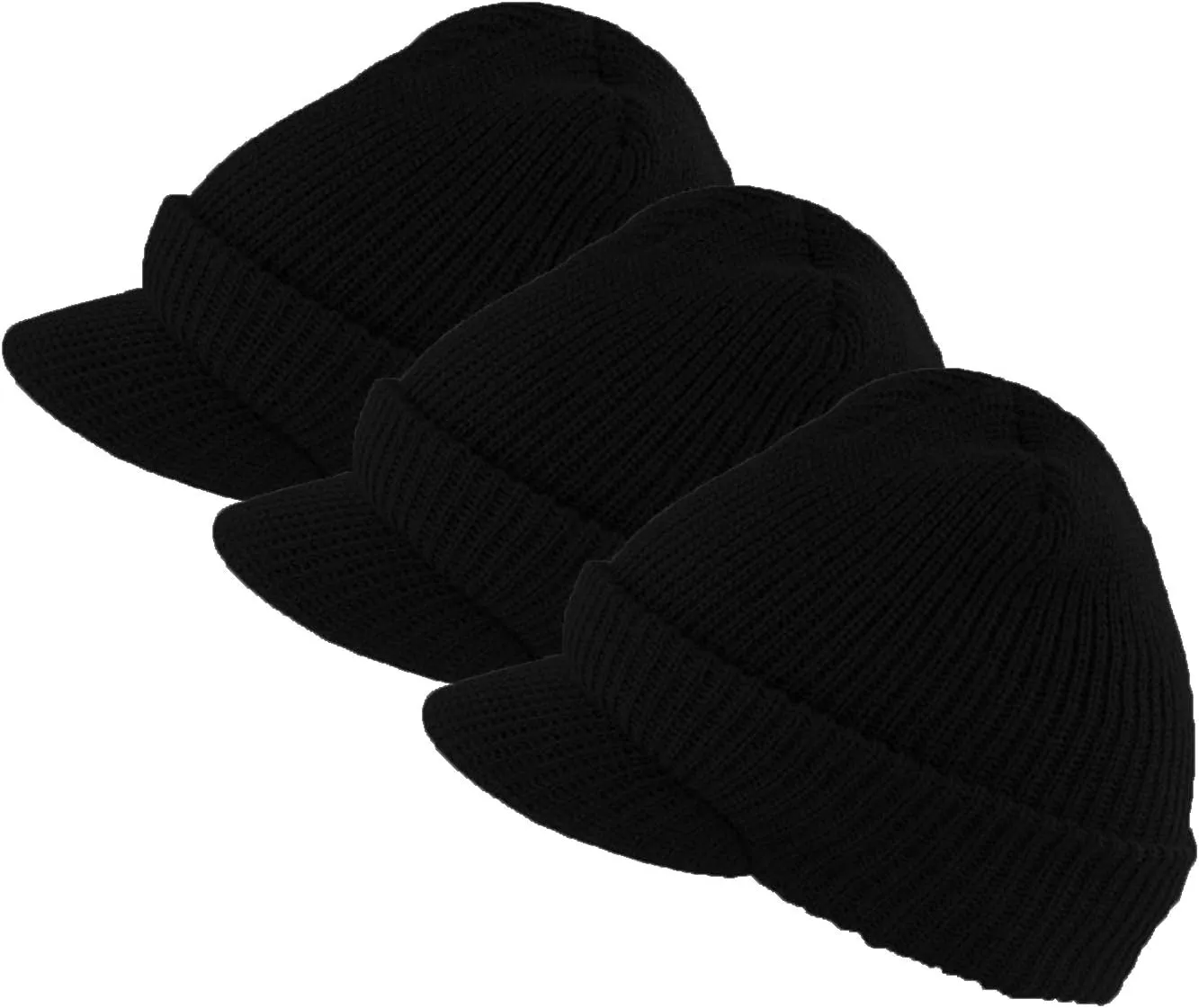 M MCGUIRE GEAR Genuine G.I. Winter Beanie Cap with Visor, 100% Wool Fitted Cap, Made in USA