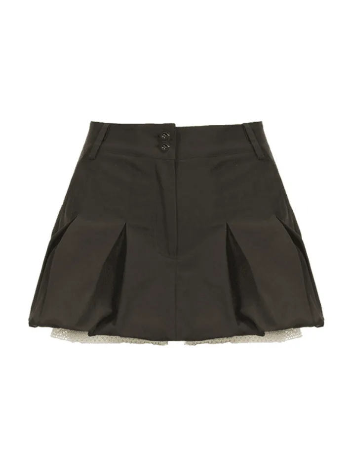 Pleat Cargo Wrap Hip Mini Skirt