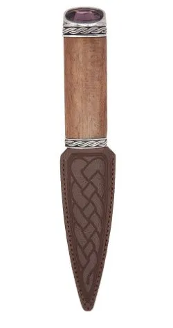 Red Shisham Celtic Sgian Dubh With Stone Top