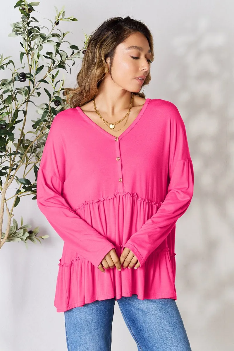 Ruffle Radiance Long Sleeve Blouse