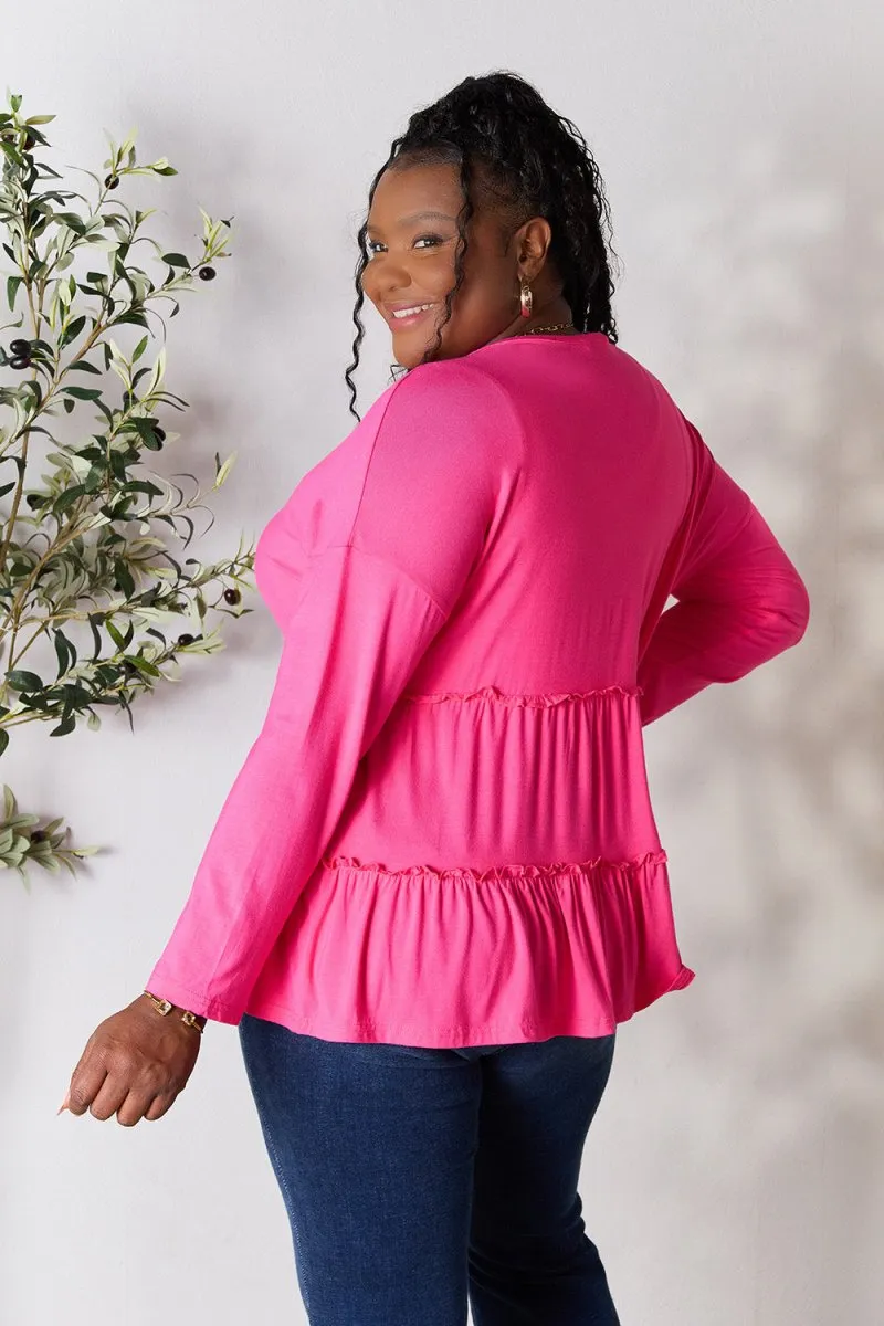 Ruffle Radiance Long Sleeve Blouse