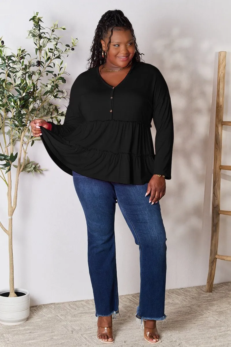 Ruffle Radiance Long Sleeve Blouse