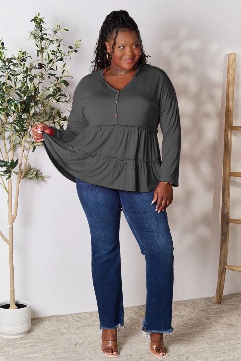 Ruffle Radiance Long Sleeve Blouse