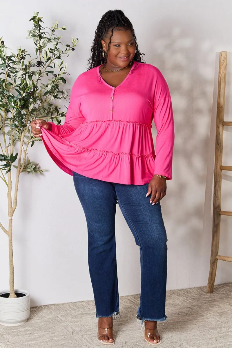 Ruffle Radiance Long Sleeve Blouse