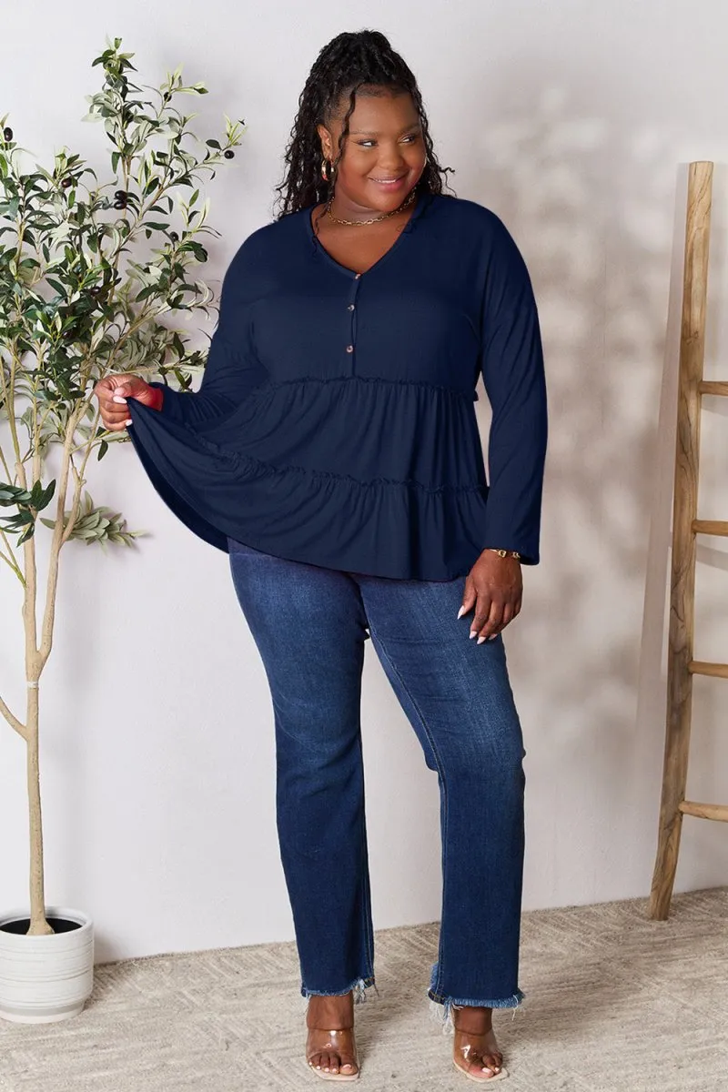 Ruffle Radiance Long Sleeve Blouse