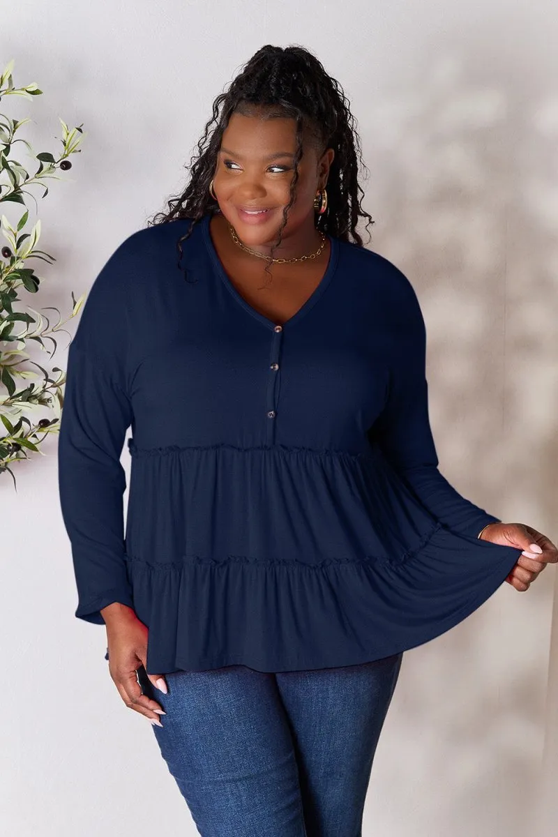 Ruffle Radiance Long Sleeve Blouse