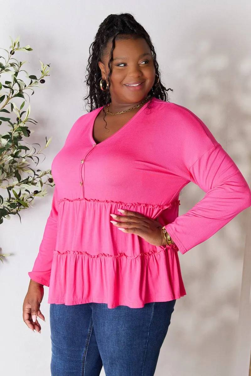 Ruffle Radiance Long Sleeve Blouse