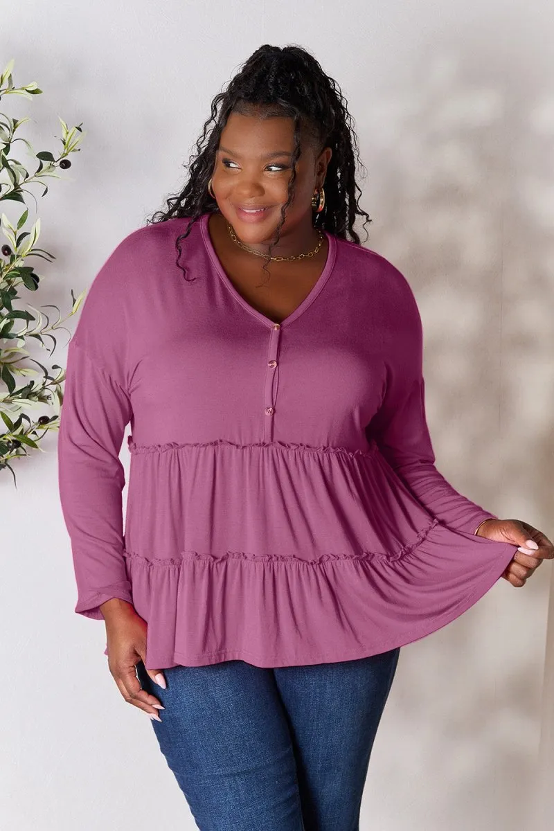 Ruffle Radiance Long Sleeve Blouse