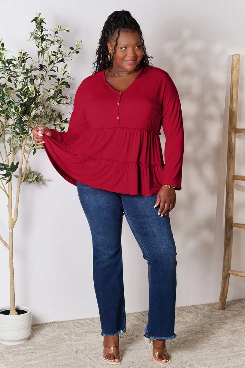 Ruffle Radiance Long Sleeve Blouse