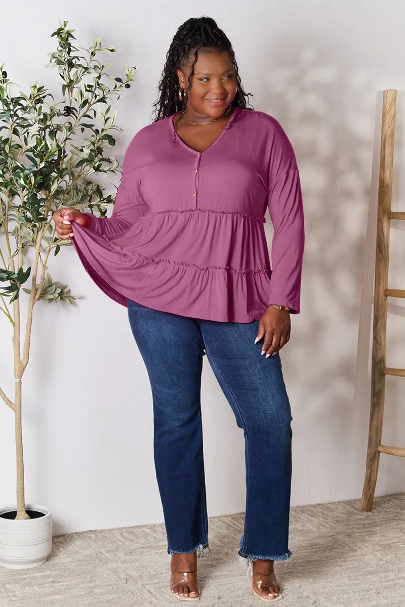 Ruffle Radiance Long Sleeve Blouse