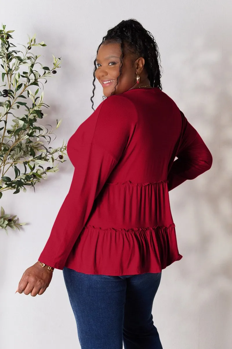 Ruffle Radiance Long Sleeve Blouse
