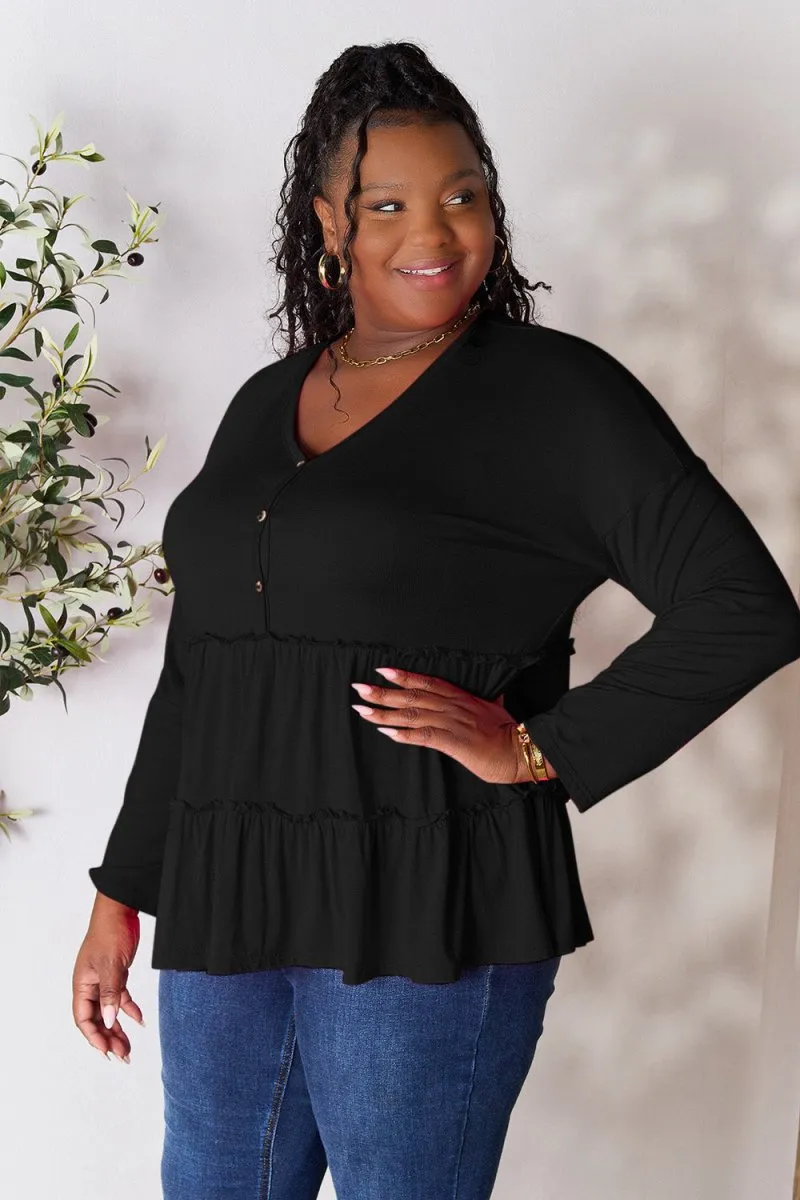 Ruffle Radiance Long Sleeve Blouse