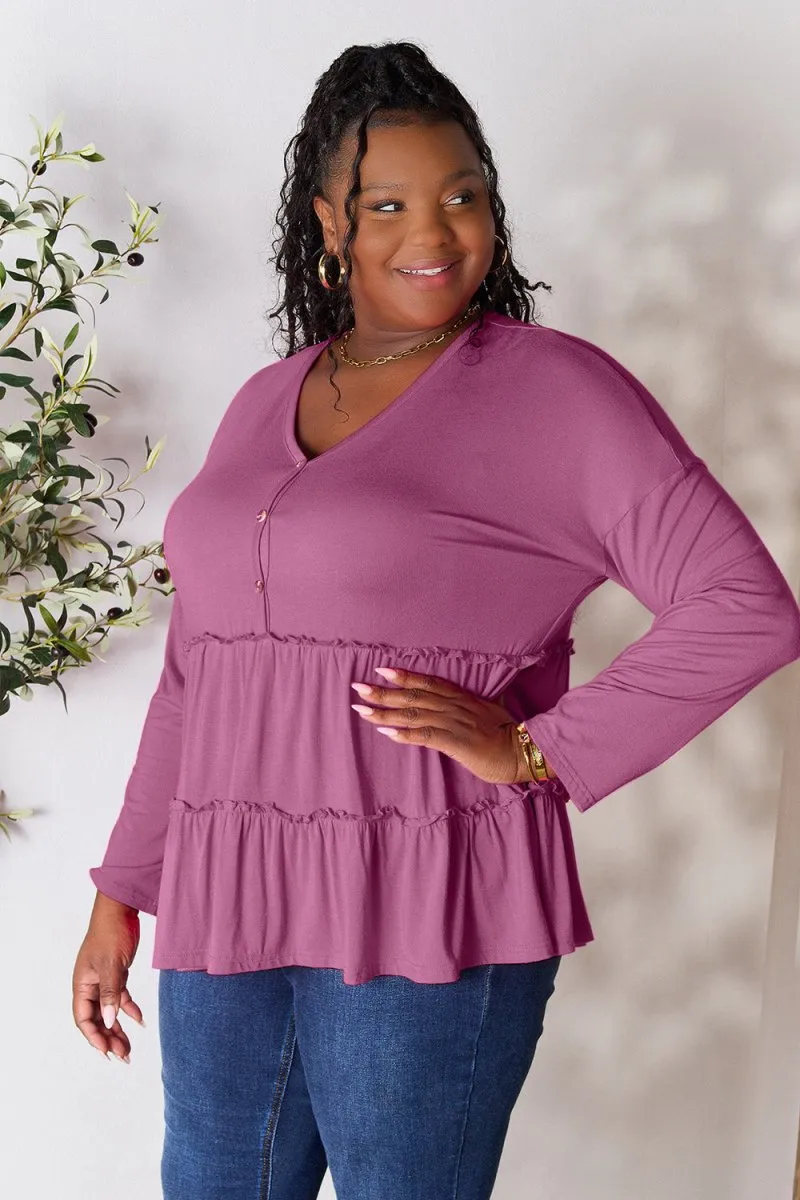 Ruffle Radiance Long Sleeve Blouse