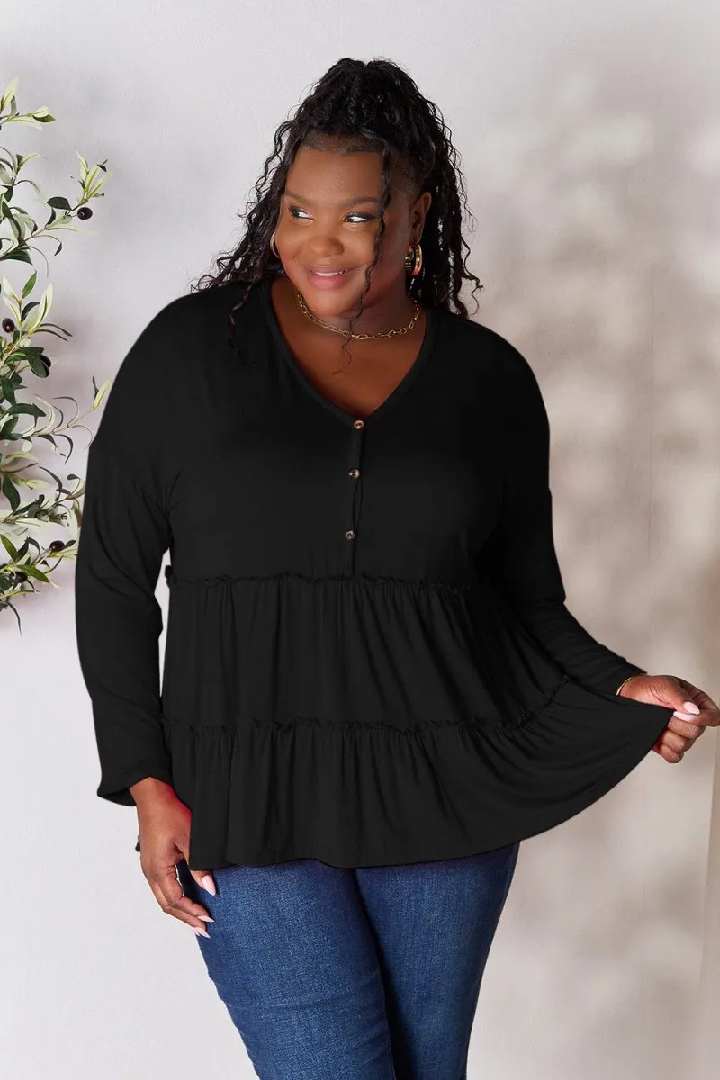 Ruffle Radiance Long Sleeve Blouse