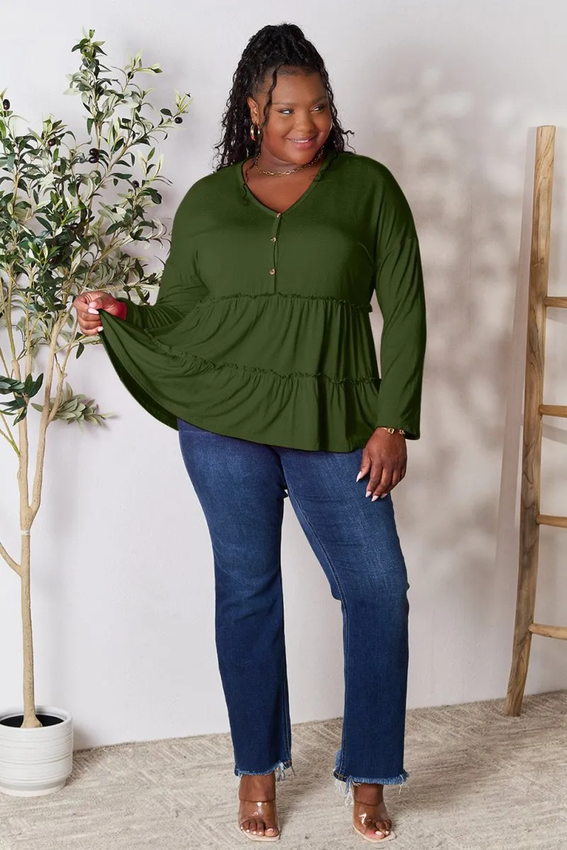 Ruffle Radiance Long Sleeve Blouse