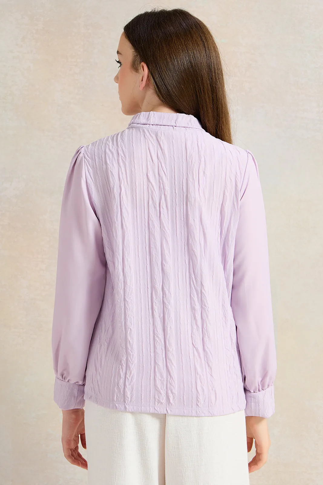Senior Girls Purple Textured Top
