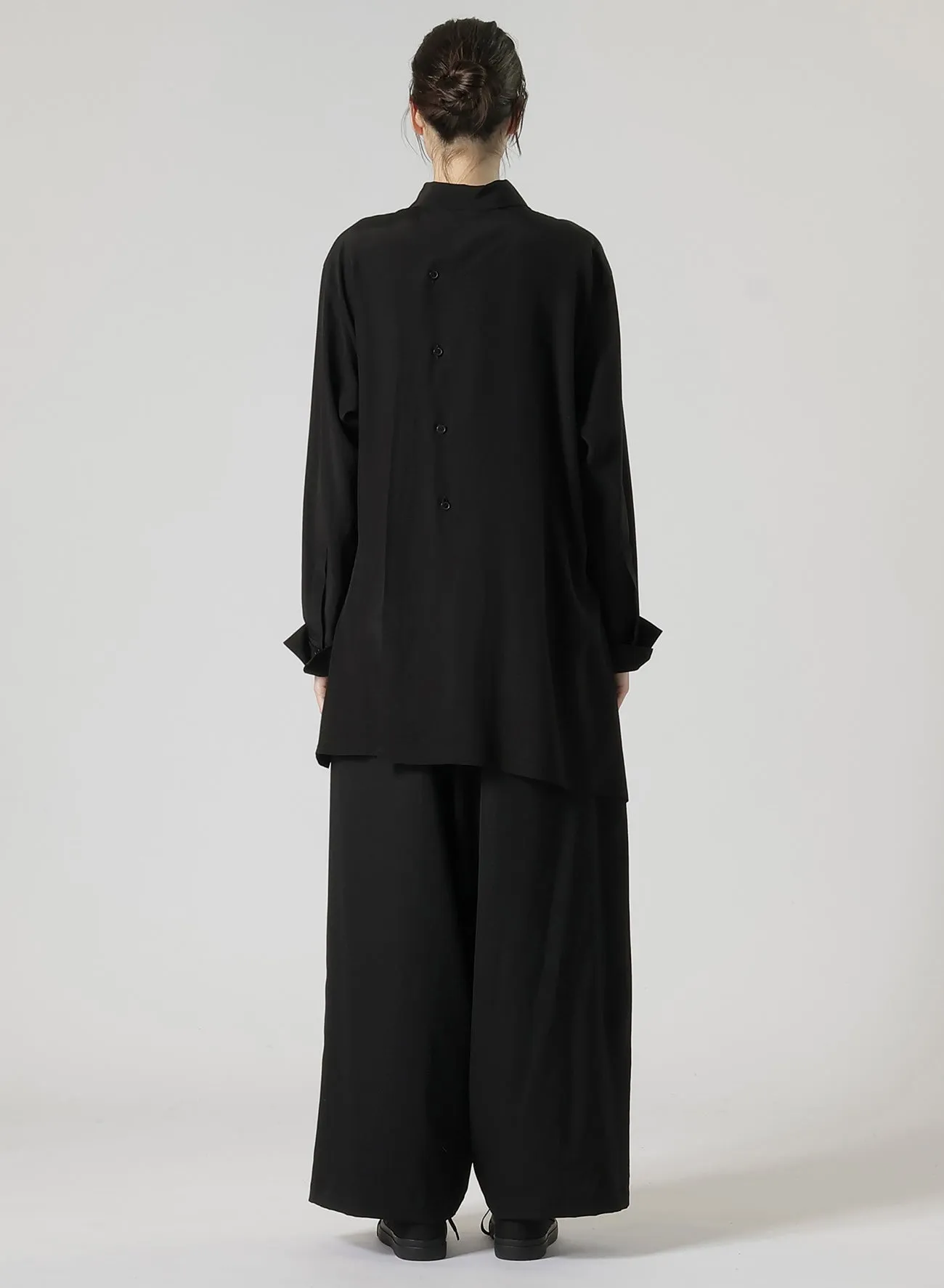 SPUN RY CLOTH R-ASYMMETRIC FLARE BLOUSE