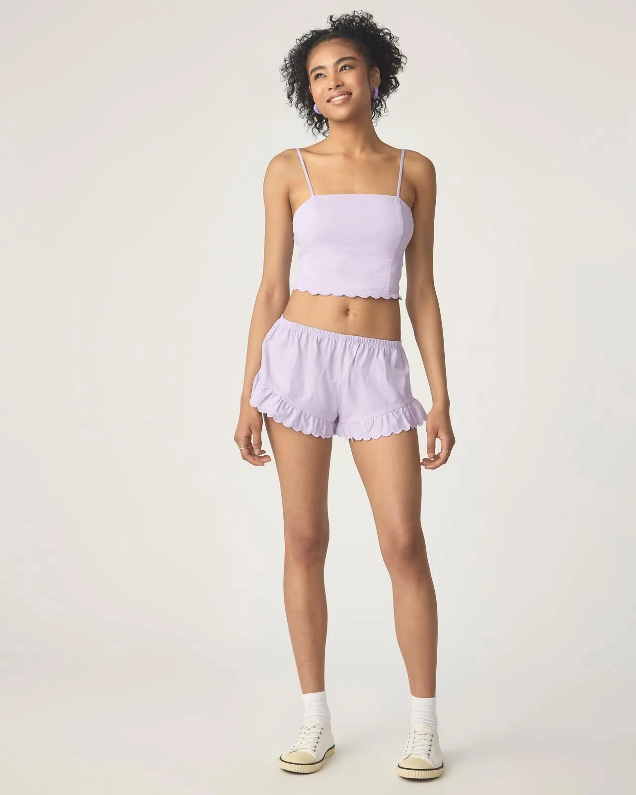 Sweet Solstice Scallop Linen Short
