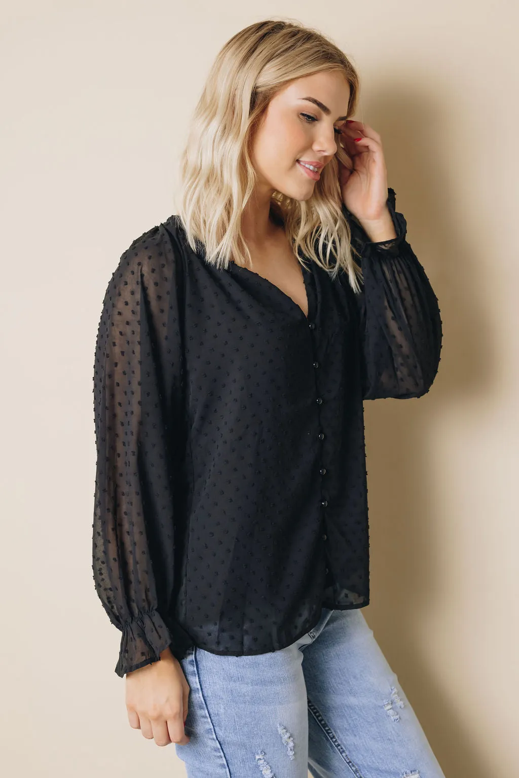 Tuesday Button Swiss Dot Shirt