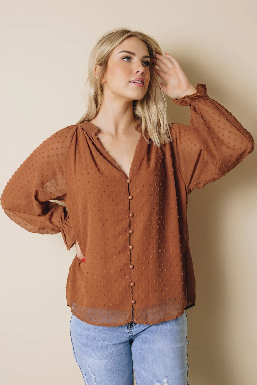 Tuesday Button Swiss Dot Shirt
