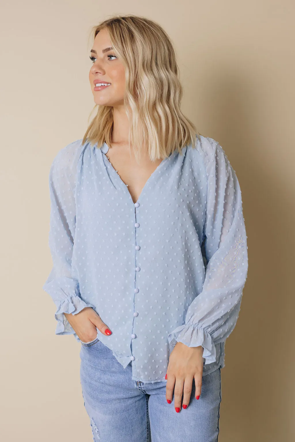 Tuesday Button Swiss Dot Shirt