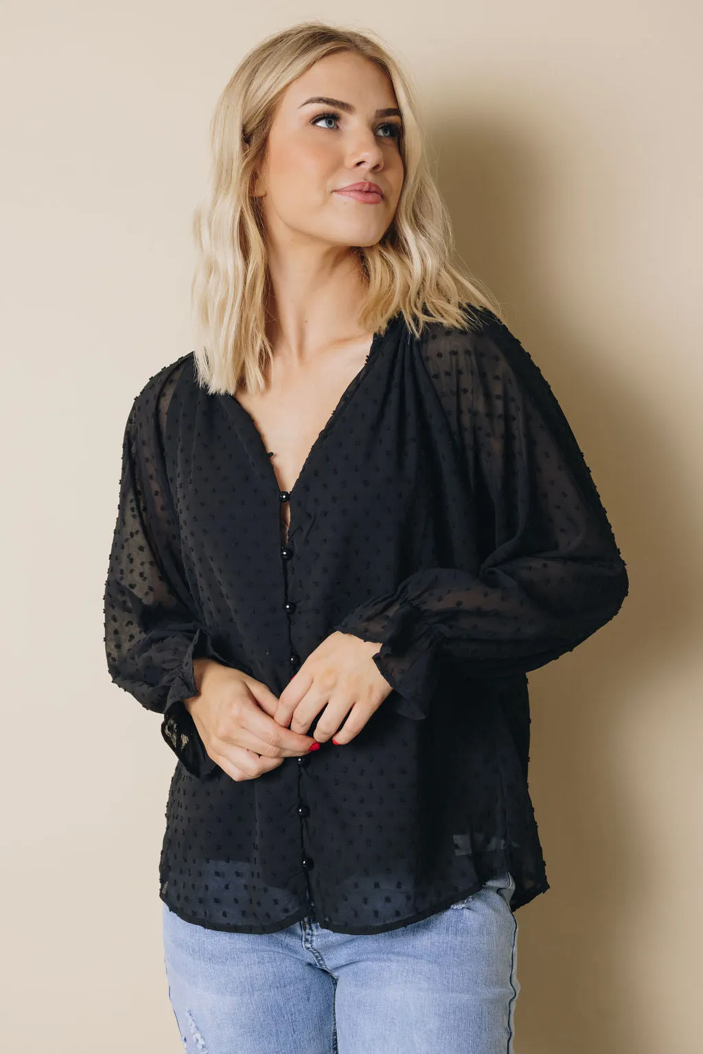 Tuesday Button Swiss Dot Shirt