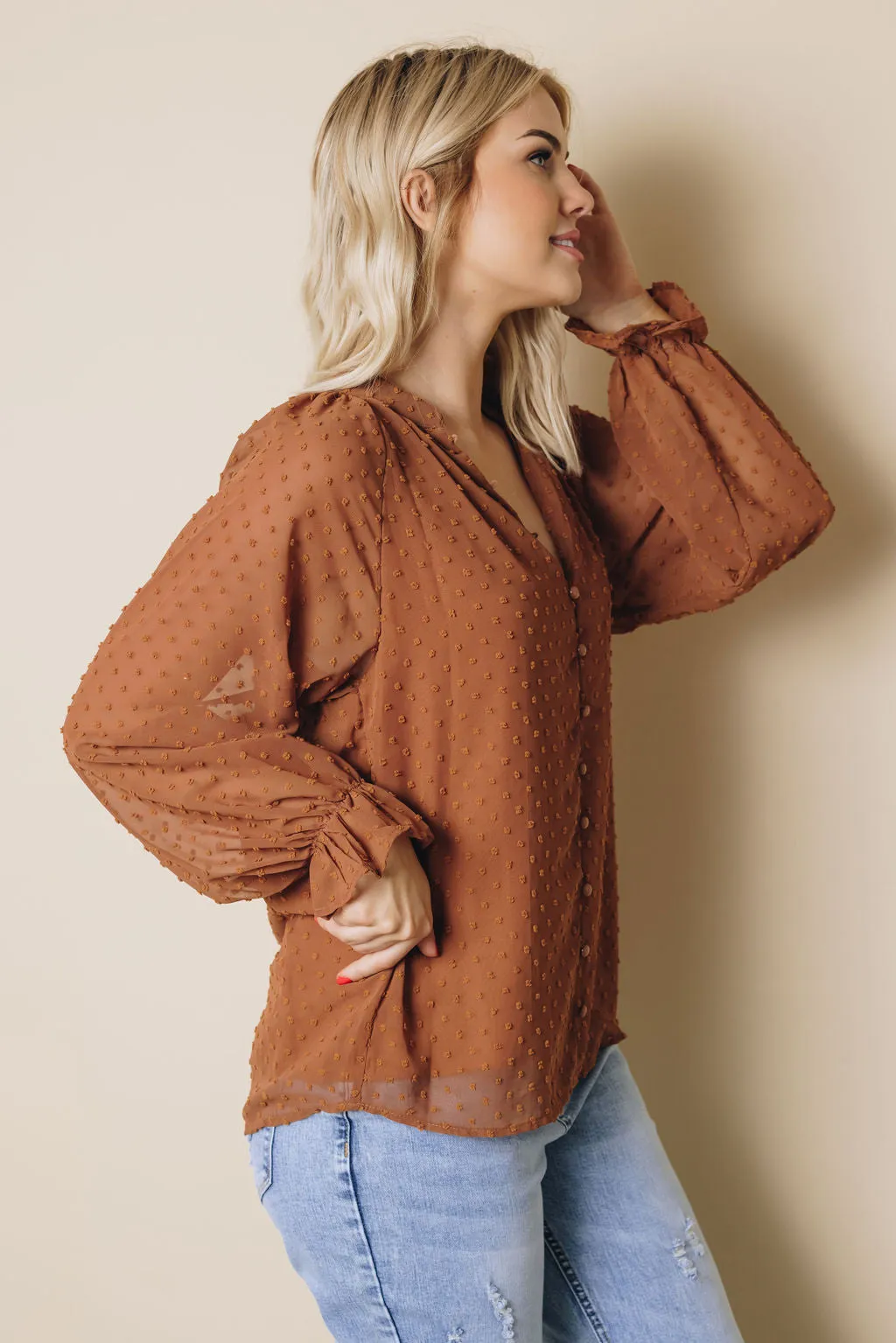 Tuesday Button Swiss Dot Shirt