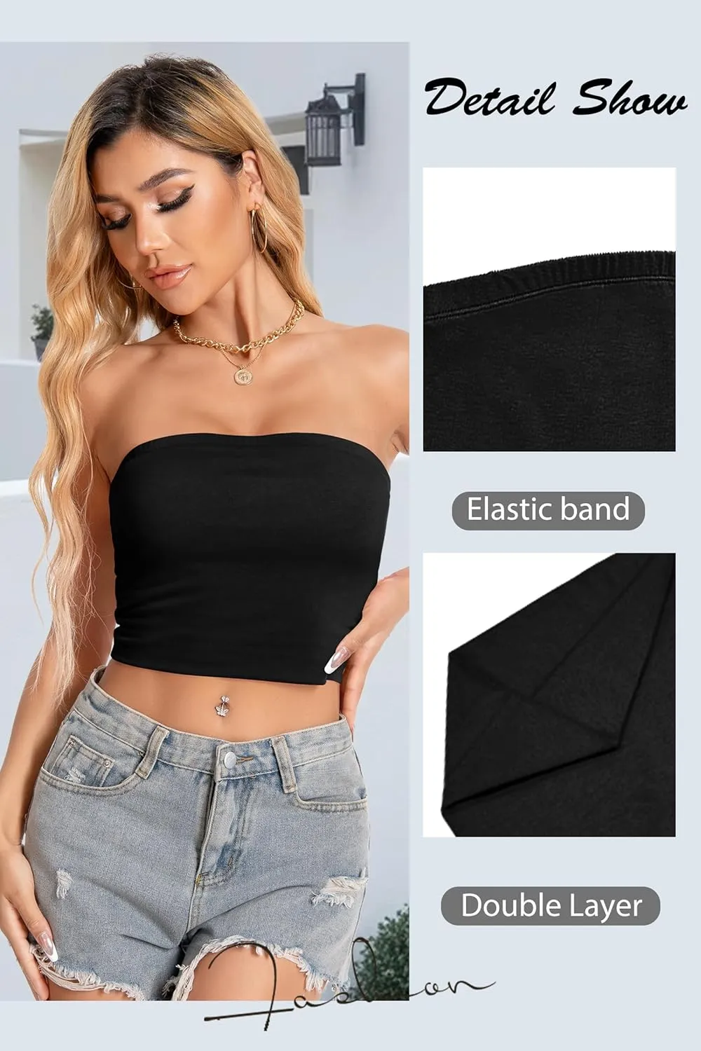 Women Tube Tops Strapless Shirt Summer Outfits Bandeau Basic Crop Top Y2k Going Out